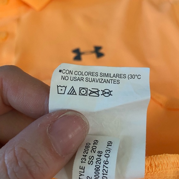 Under Armour Men's Orange Athletic Polo - Picture 6 of 6